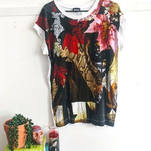 Just Cavalli Flora & Fauna Tunic Tee T-shirt